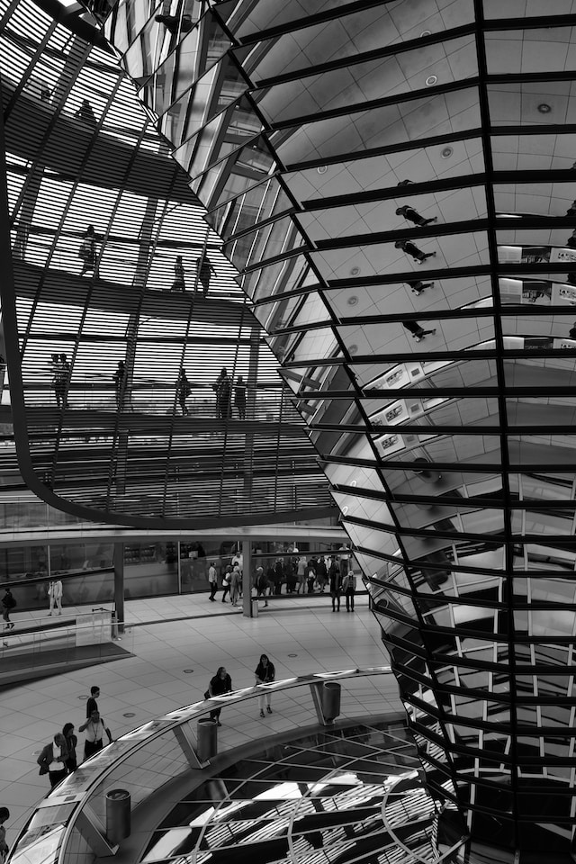 Foto von der Reichstagskuppel von innen.
